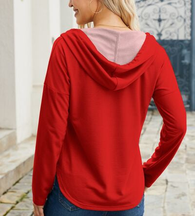 I LOVE YOU Drawstring Long Sleeve Hoodie