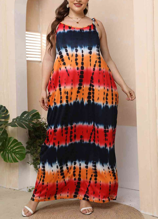 Plus Size Tie-Shoulder Maxi Dress