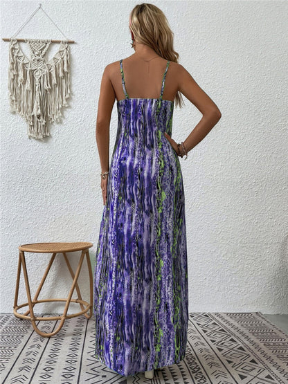 Printed Scoop Neck Maxi Cami Dress