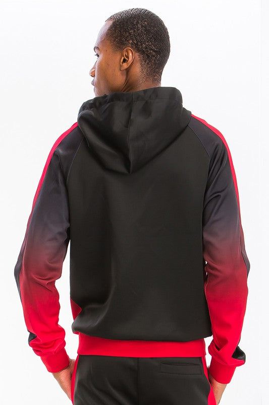 Black & Red Full Zip Ombre Track Suit