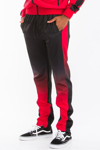 Black & Red Full Zip Ombre Track Suit