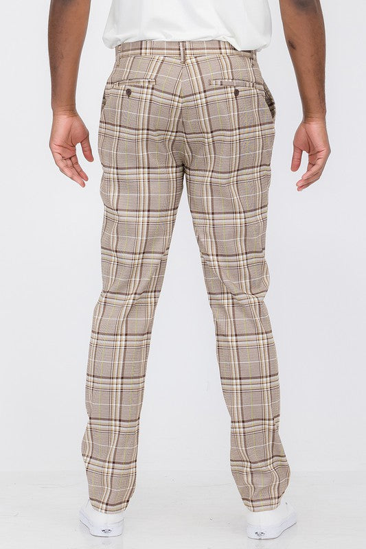 Weiv Brown Plaid Trouser Pants