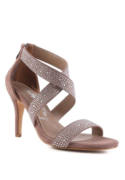 QUEEN BEE Rhinestone High Heeled Sandals