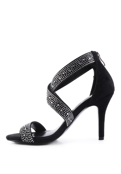 QUEEN BEE Rhinestone High Heeled Sandals