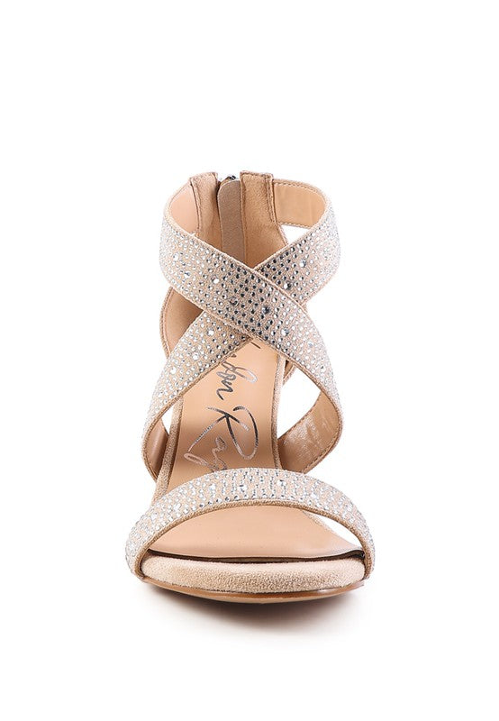 QUEEN BEE Rhinestone High Heeled Sandals