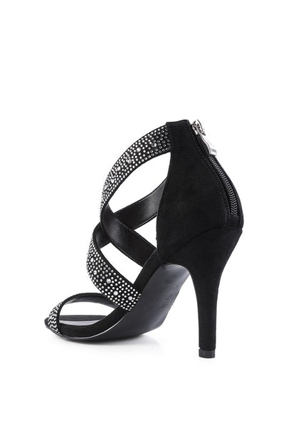 QUEEN BEE Rhinestone High Heeled Sandals