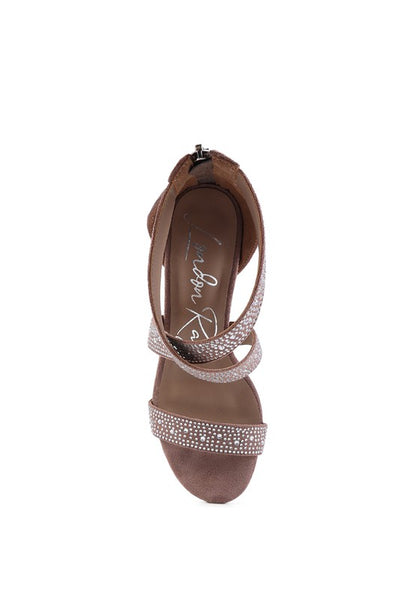 QUEEN BEE Rhinestone High Heeled Sandals