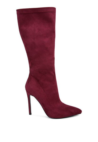 Playdate Pointed Toe High Heeled Calf Boots