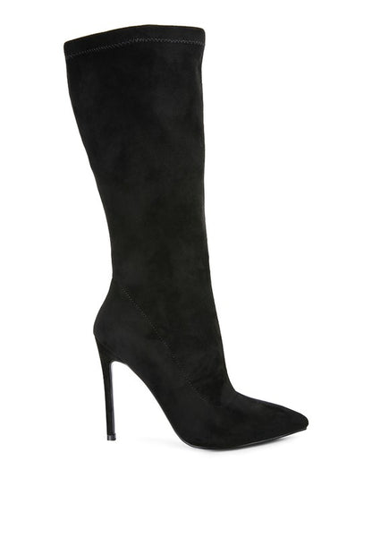 Playdate Pointed Toe High Heeled Calf Boots