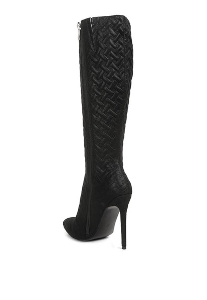 Tinkles Quilted High Heeled Calf Boots