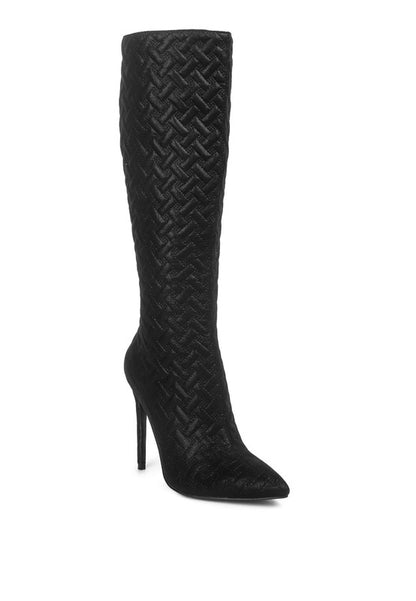 Tinkles Quilted High Heeled Calf Boots