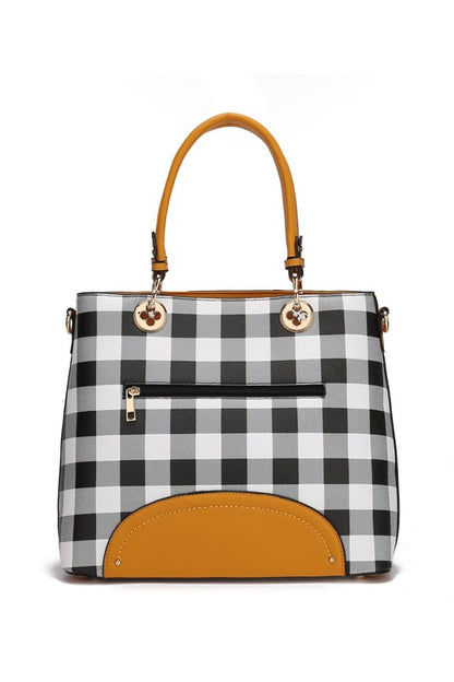 Gabriella Checkers Handbag with Wallet by Mia