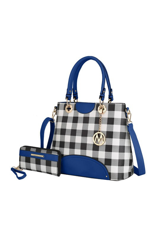 Gabriella Checkers Handbag with Wallet by Mia