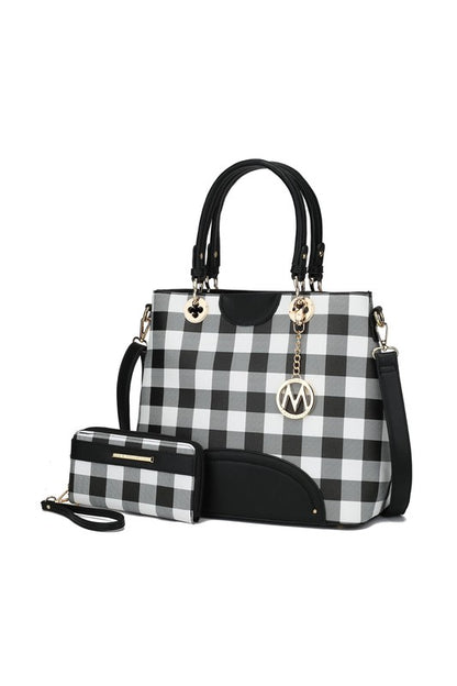 Gabriella Checkers Handbag with Wallet by Mia