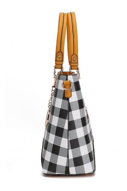 Gabriella Checkers Handbag with Wallet by Mia