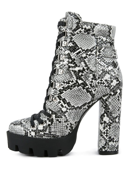 Palmetto Snake Skin Ankle Boots