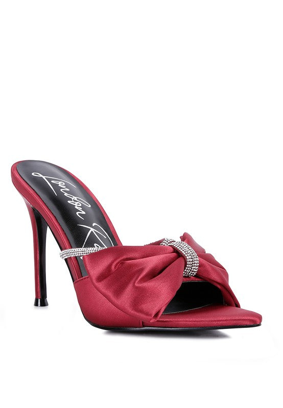 High Tea jewel Strap High Heeled Satin Sandals