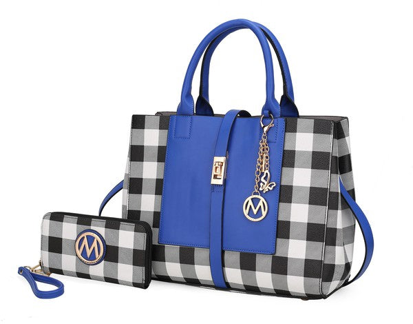 Yola Checkered Satchel Bag