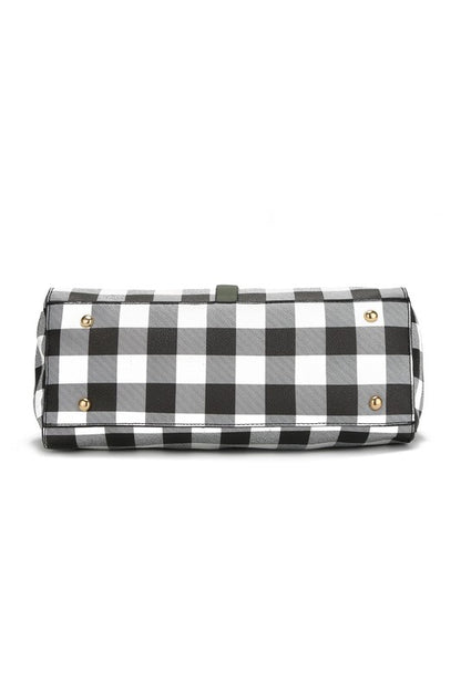 Yola Checkered Satchel Bag