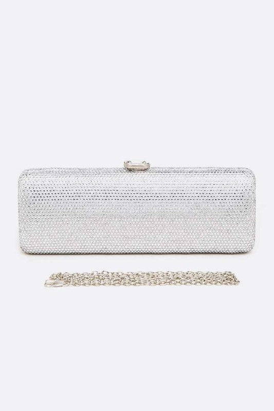 Slim Crystal Pave Box Clutch