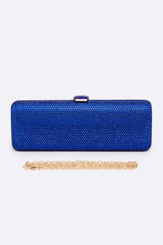 Slim Crystal Pave Box Clutch