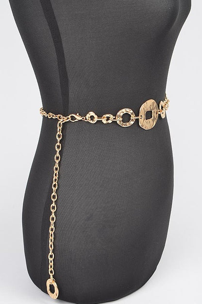 Plus Size Organic Textured Mix Link Chain Belt