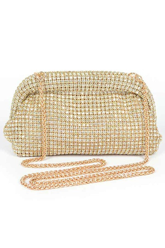 Oversize Rhinestone Convertible Soft Clutch Bag