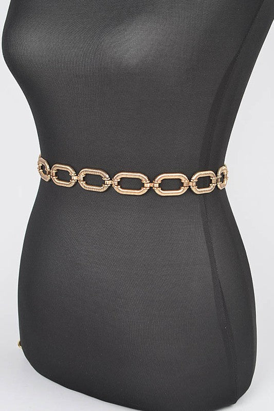 Textured Chain Link Fashion Chain Belt