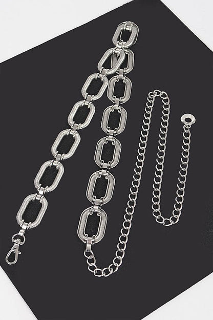 Textured Chain Link Fashion Chain Belt