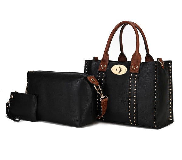 Elissa 3 pc Satchel Handbag Set