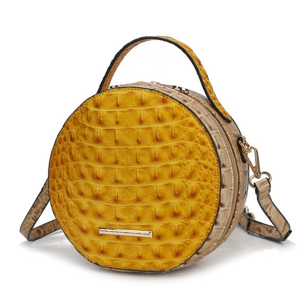 Ynnari Croc-Embossed Crossbody Bag