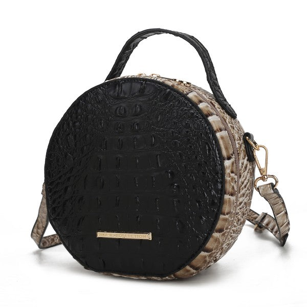 Ynnari Croc-Embossed Crossbody Bag