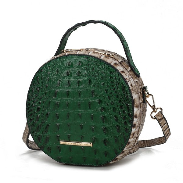 Ynnari Croc-Embossed Crossbody Bag