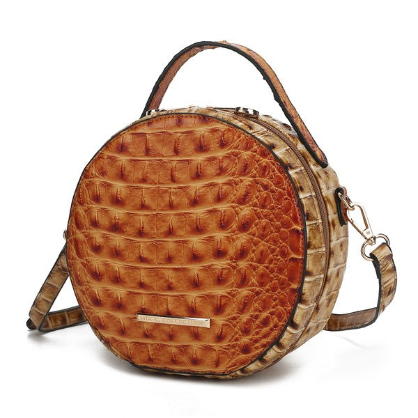 Ynnari Croc-Embossed Crossbody Bag