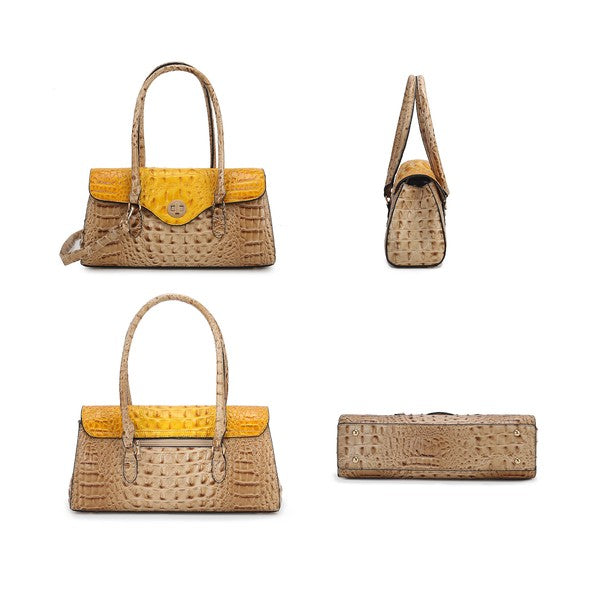 Liviana Croc-Embossed Shoulder Bag