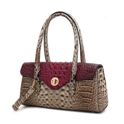 Liviana Croc-Embossed Shoulder Bag