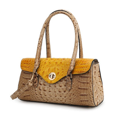 Liviana Croc-Embossed Shoulder Bag