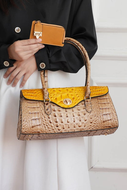 Liviana Croc-Embossed Shoulder Bag