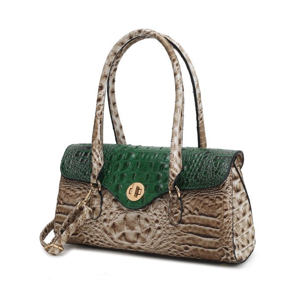 Liviana Croc-Embossed Shoulder Bag