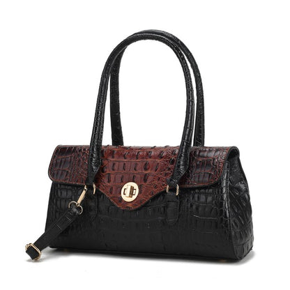 Liviana Croc-Embossed Shoulder Bag