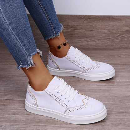 Suede Lace-Up Flat Sneakers