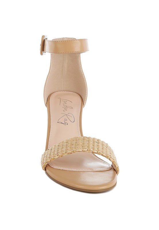 Rano Raffia Kitten Heel Sandals