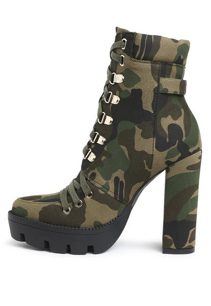 Palmetto Camouflage Ankle Boots