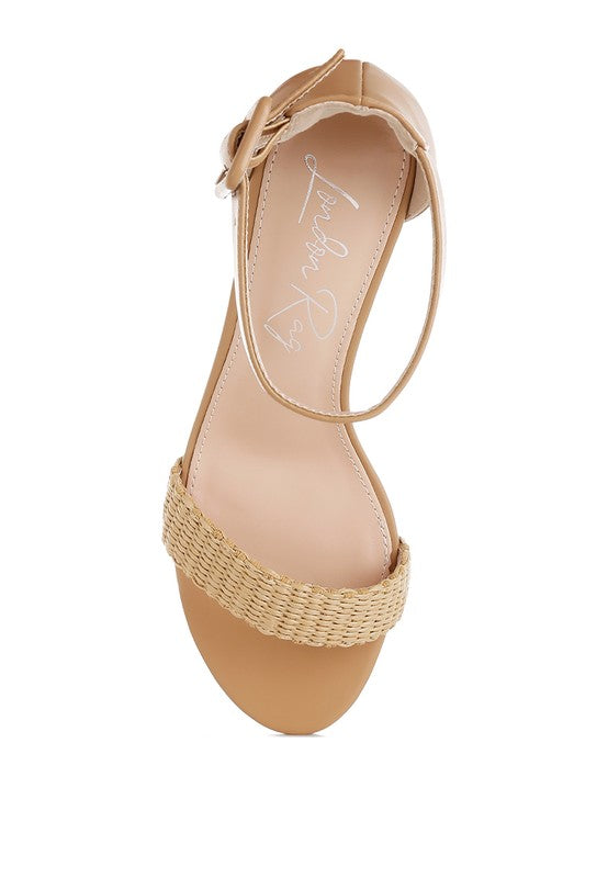 Rano Raffia Kitten Heel Sandals