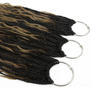 Honey Blonde Ombre Deep Wave Boho Braids with Human Hair Blend