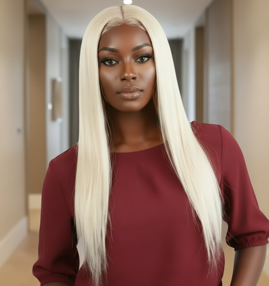 Blonde Straight 13x4 Transparent Lace Front Wig