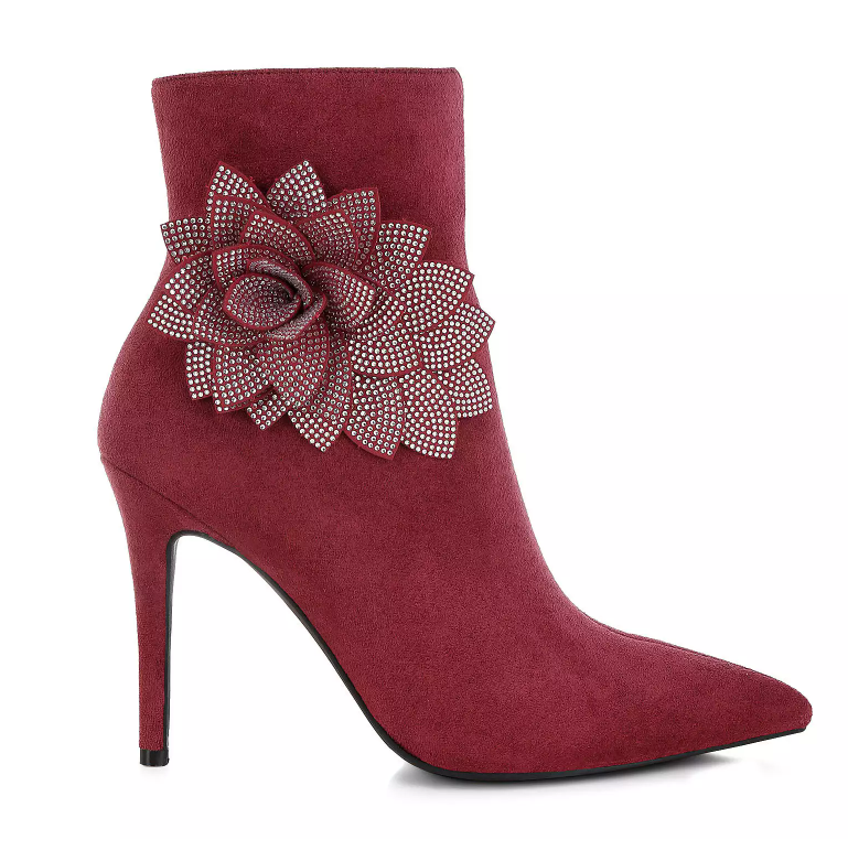 Yarrow Rhinestones Petal Detail Boots