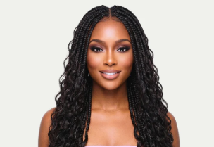 Deep Wave Boho Braids with Human Hair Blend