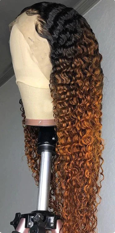 Brown Ombre Curly Lace Front Wig