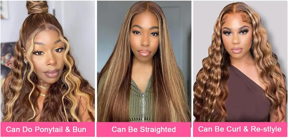 HD Ombre Honey Blonde Highlight Body Wave Wig